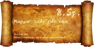 Magyar Szörénke névjegykártya